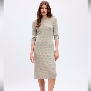 GAP Textured Midi Sweater Dress - Heather Grey - L